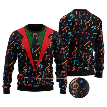 2025 Colorful Music Notes Ugly Christmas Sweater – Moonbestprint