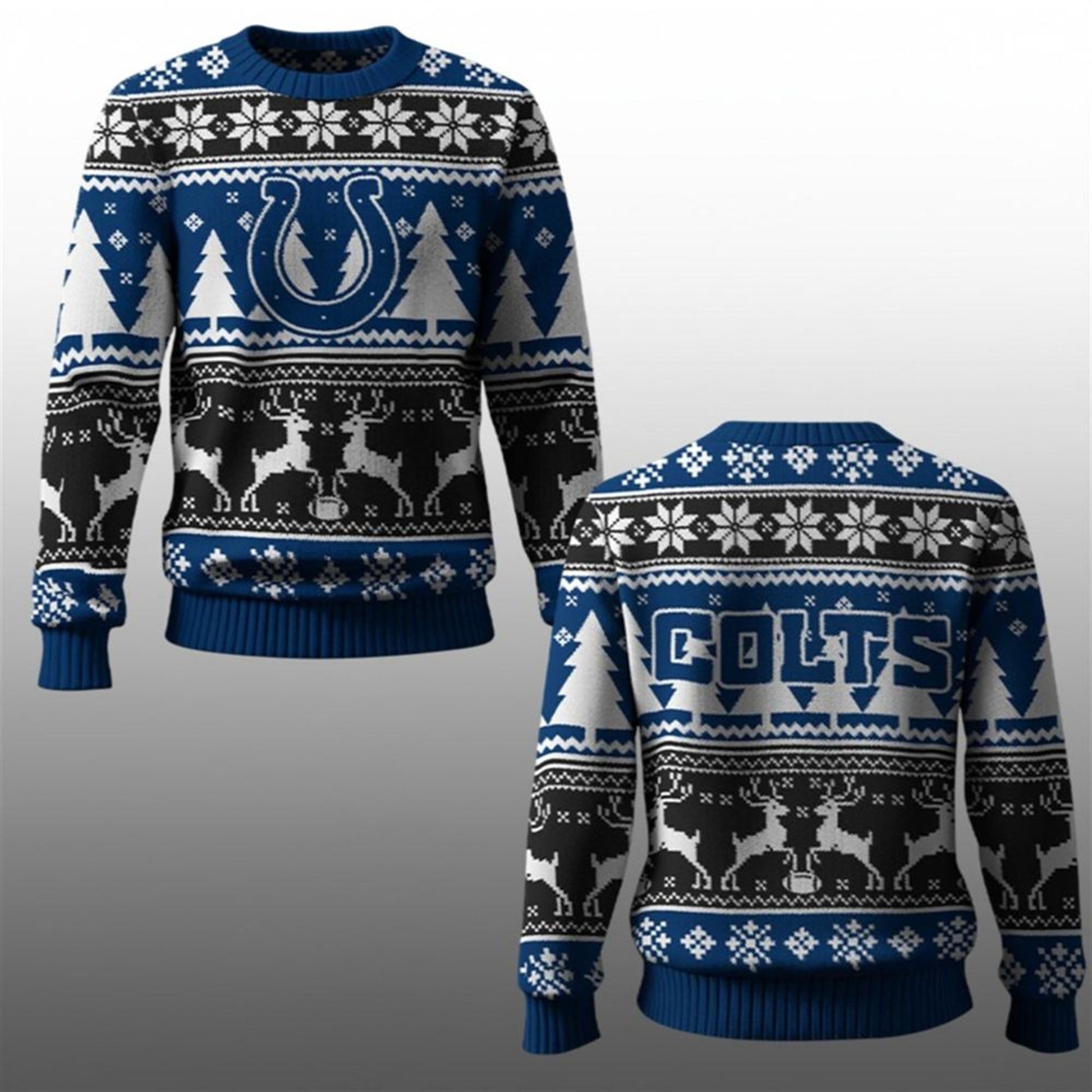 2026 Colts Reindeer Football Christmas Ugly Sweater - Moonbestprint