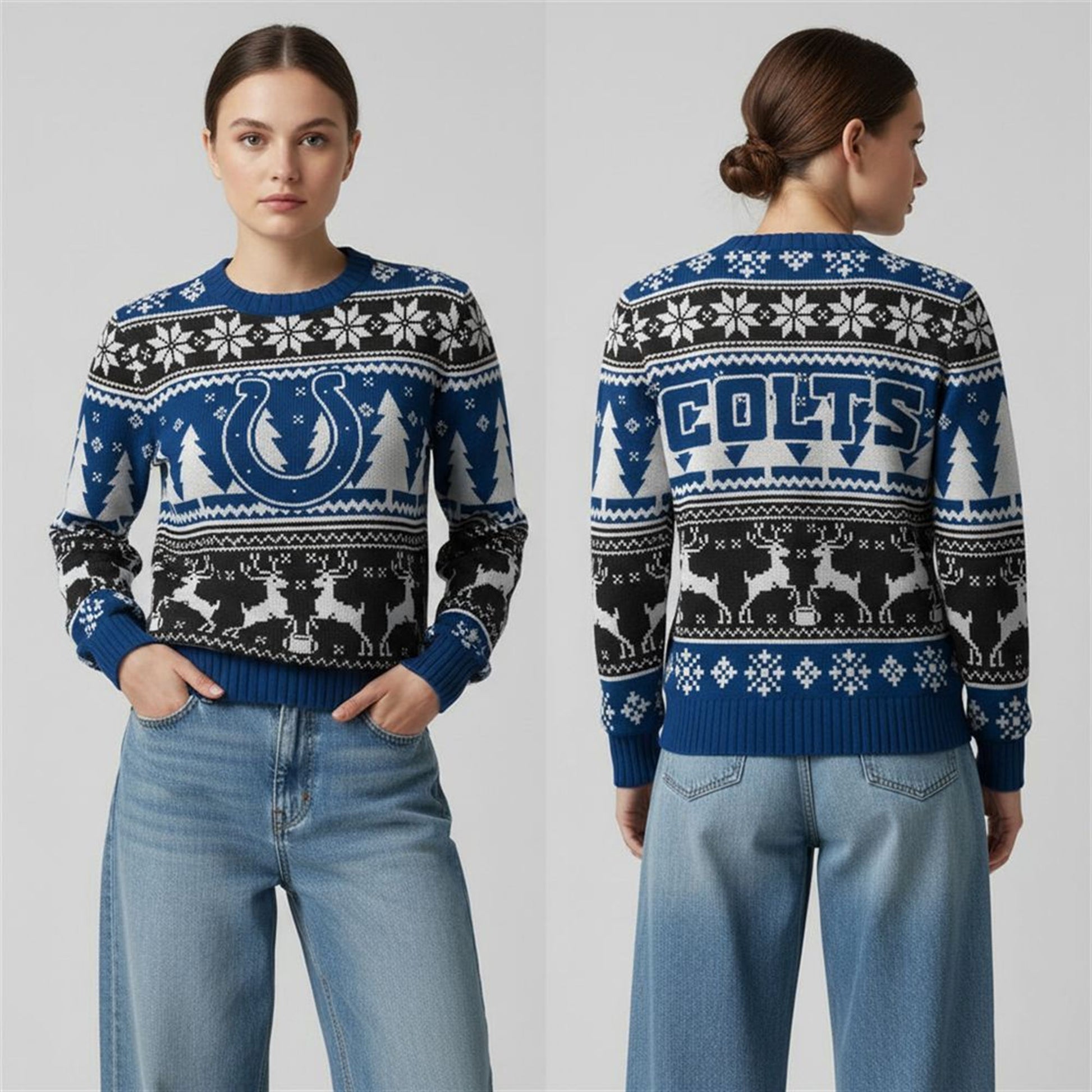 2026 Colts Reindeer Football Christmas Ugly Sweater - Moonbestprint