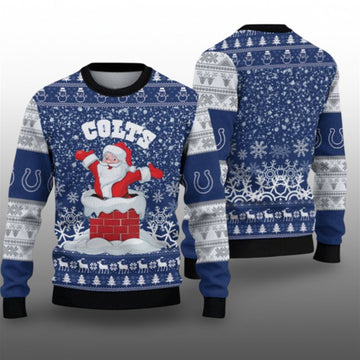 2026 Colts Santa Ugly Christmas Sweater - Moonbestprint
