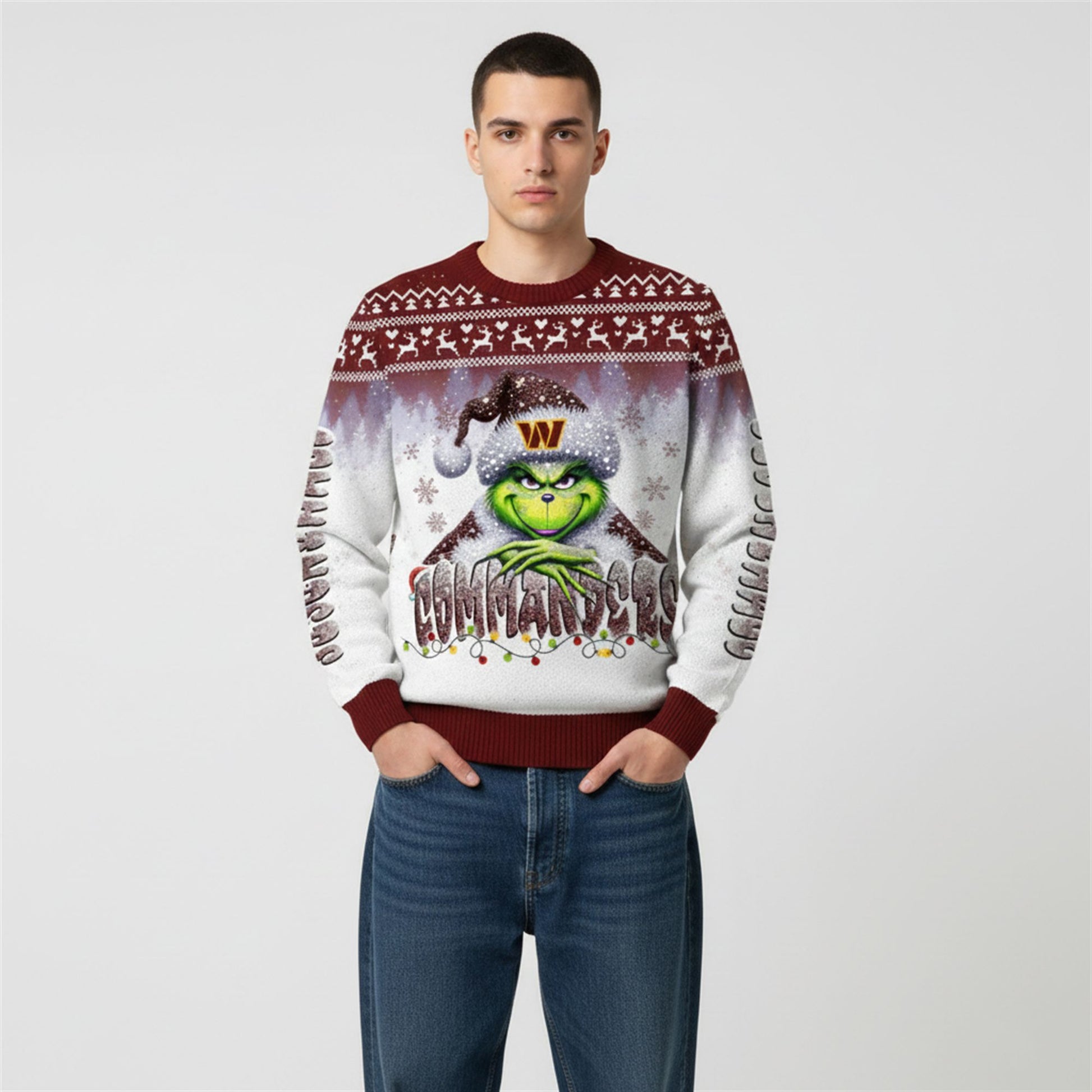 2026 Commanders Grnch Season Christmas Ugly Sweater - Moonbestprint