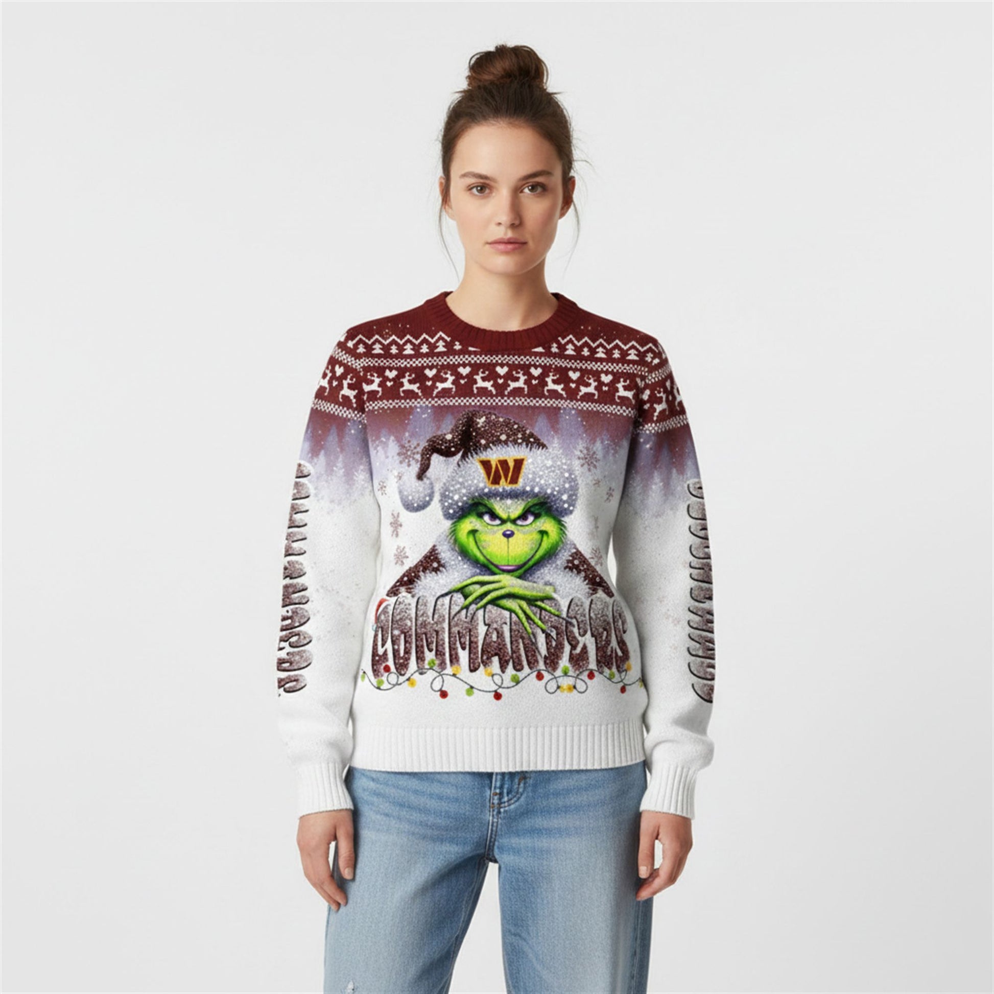 2026 Commanders Grnch Season Christmas Ugly Sweater - Moonbestprint