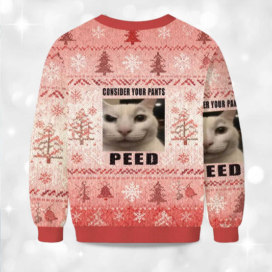 2026 Consider Your Pants Peed Cat Christmas Ugly Sweater Moonbestprint