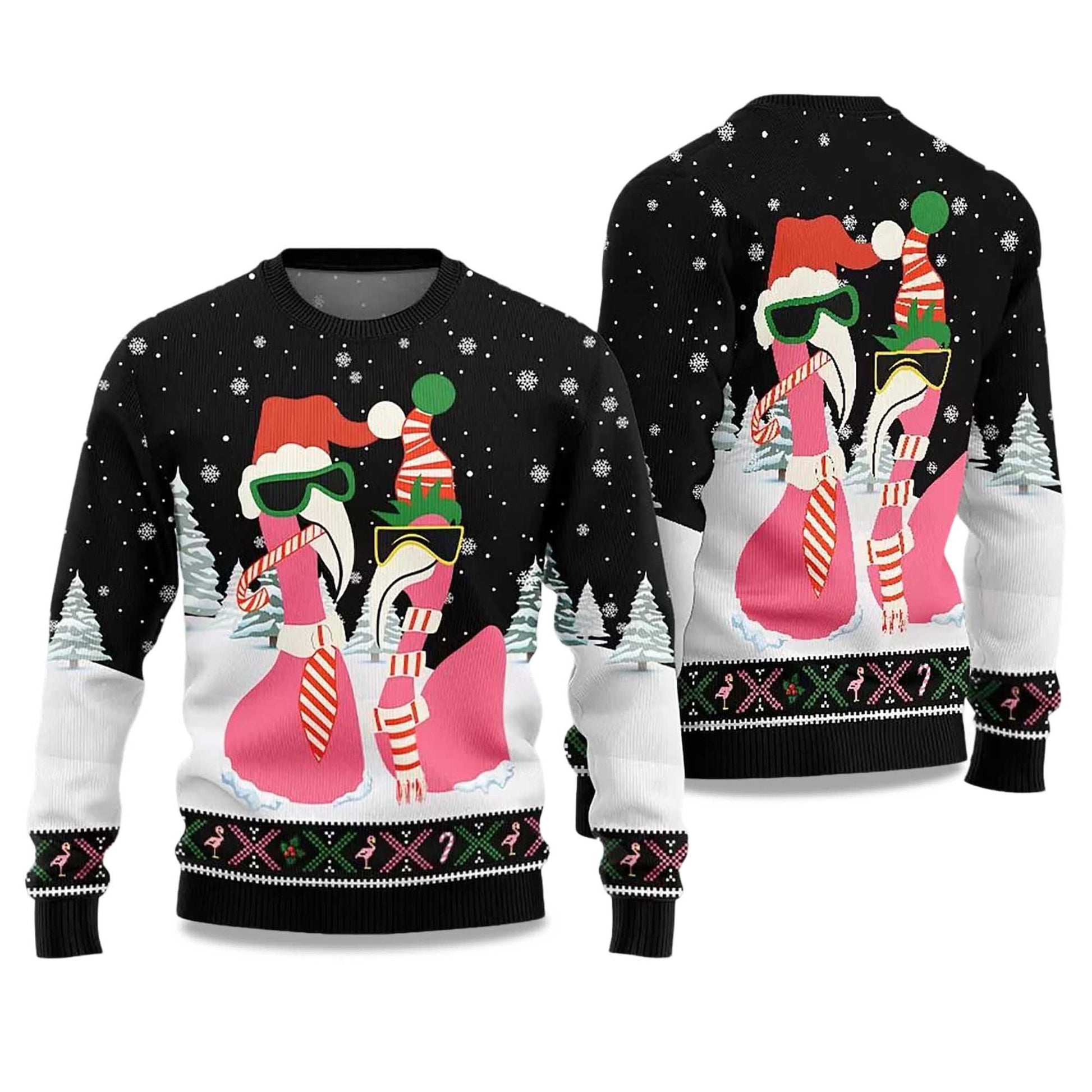 2026 Cool Flamingo Ugly Christmas Sweater Moonbestprint