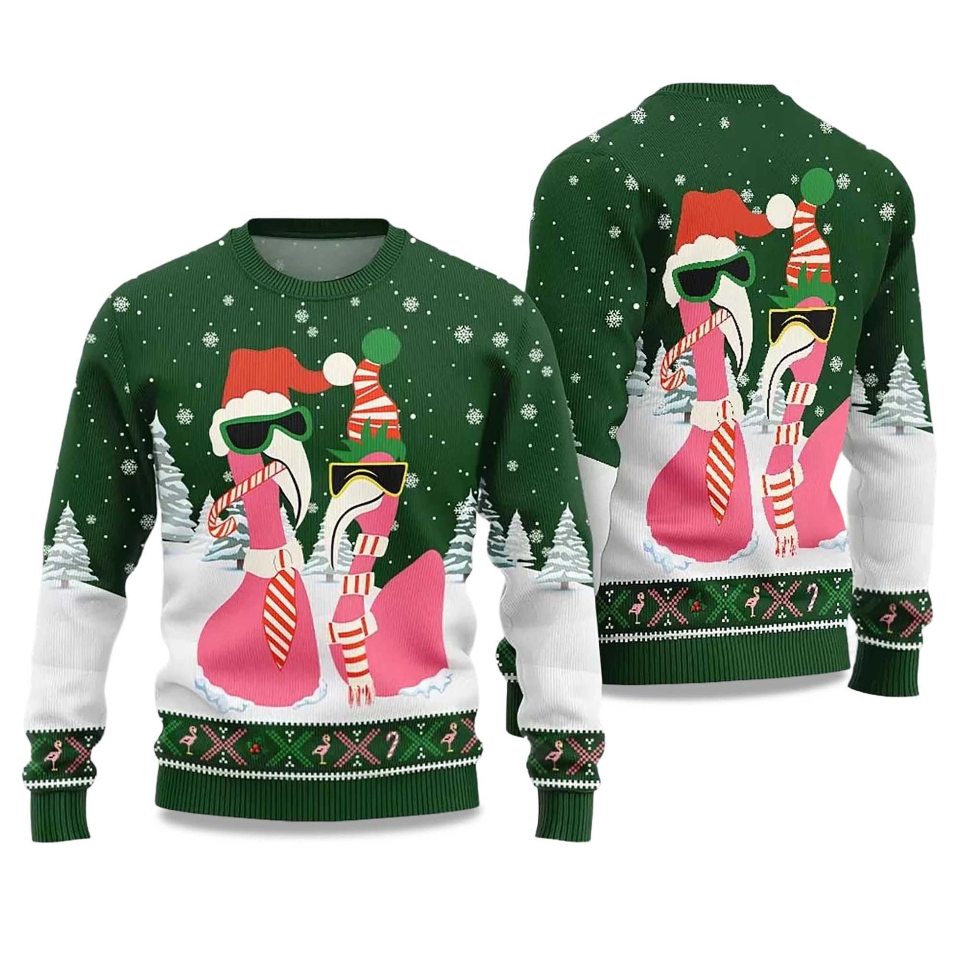 2026 Cool Flamingo Ugly Christmas Sweater Moonbestprint
