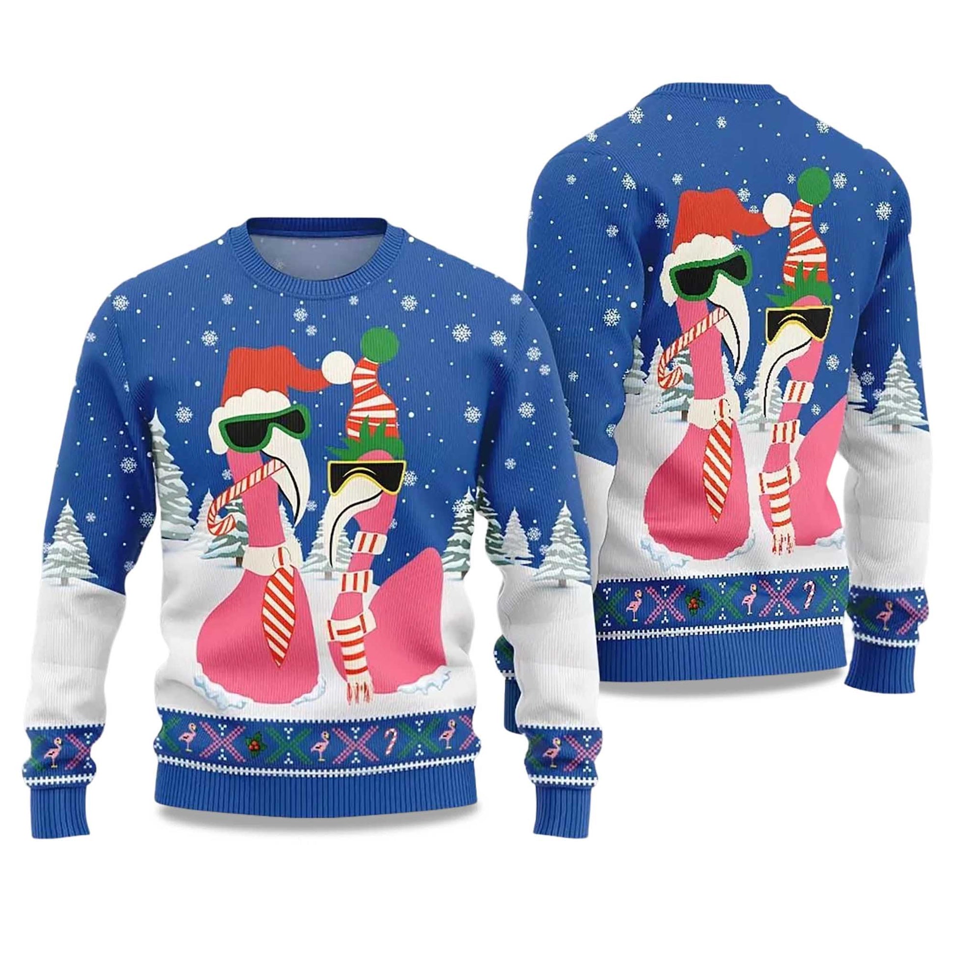 2026 Cool Flamingo Ugly Christmas Sweater Moonbestprint