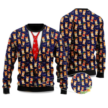 2026 Corgis Christmas Pattern Vest Style Ugly Christmas Sweater Moonbestprint