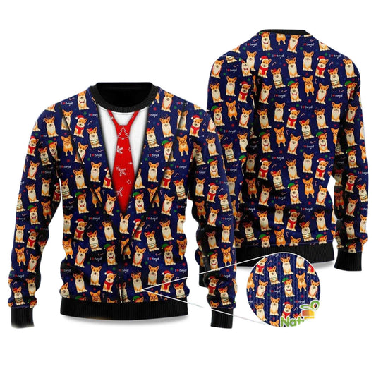 2026 Corgis Christmas Pattern Vest Style Ugly Christmas Sweater Moonbestprint