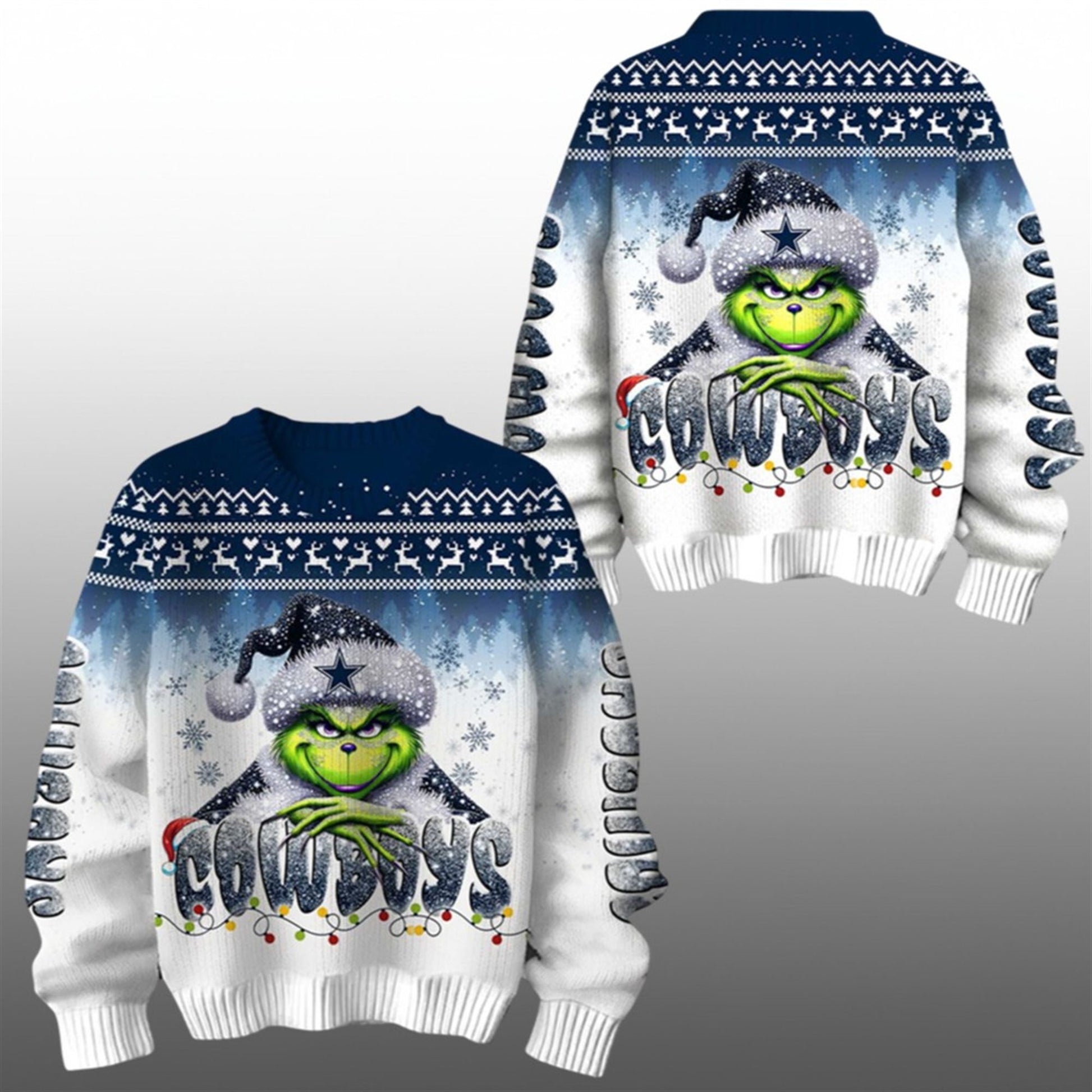 2026 Cowboys Grnch Season Christmas Ugly Sweater - Moonbestprint
