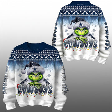 2026 Cowboys Grnch Season Christmas Ugly Sweater - Moonbestprint