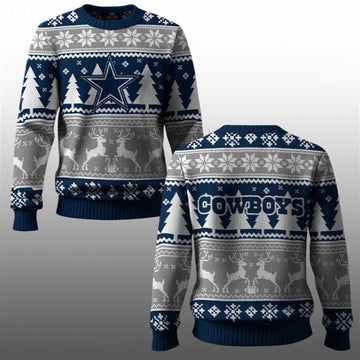 2026 Cowboys Reindeer Football Christmas Ugly Sweater - Moonbestprint
