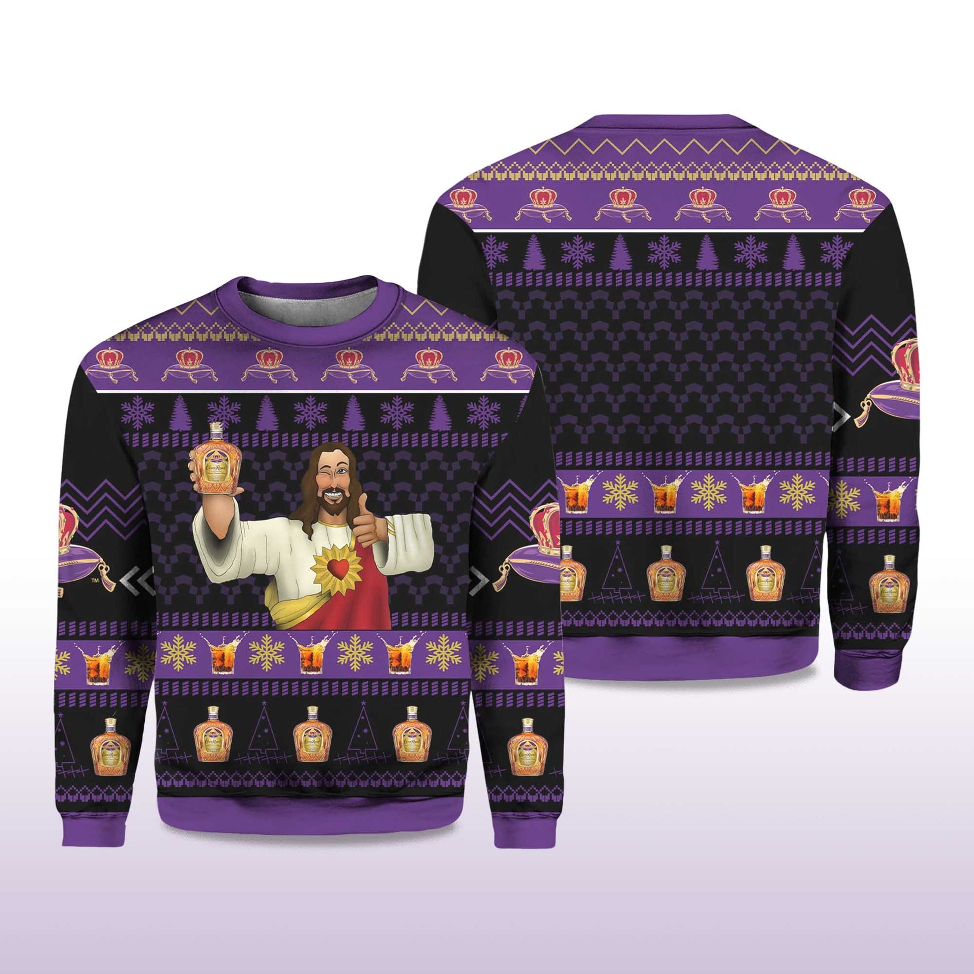 2026 Crown Royal Jesus Like Ugly Christmas Sweater Moonbestprint