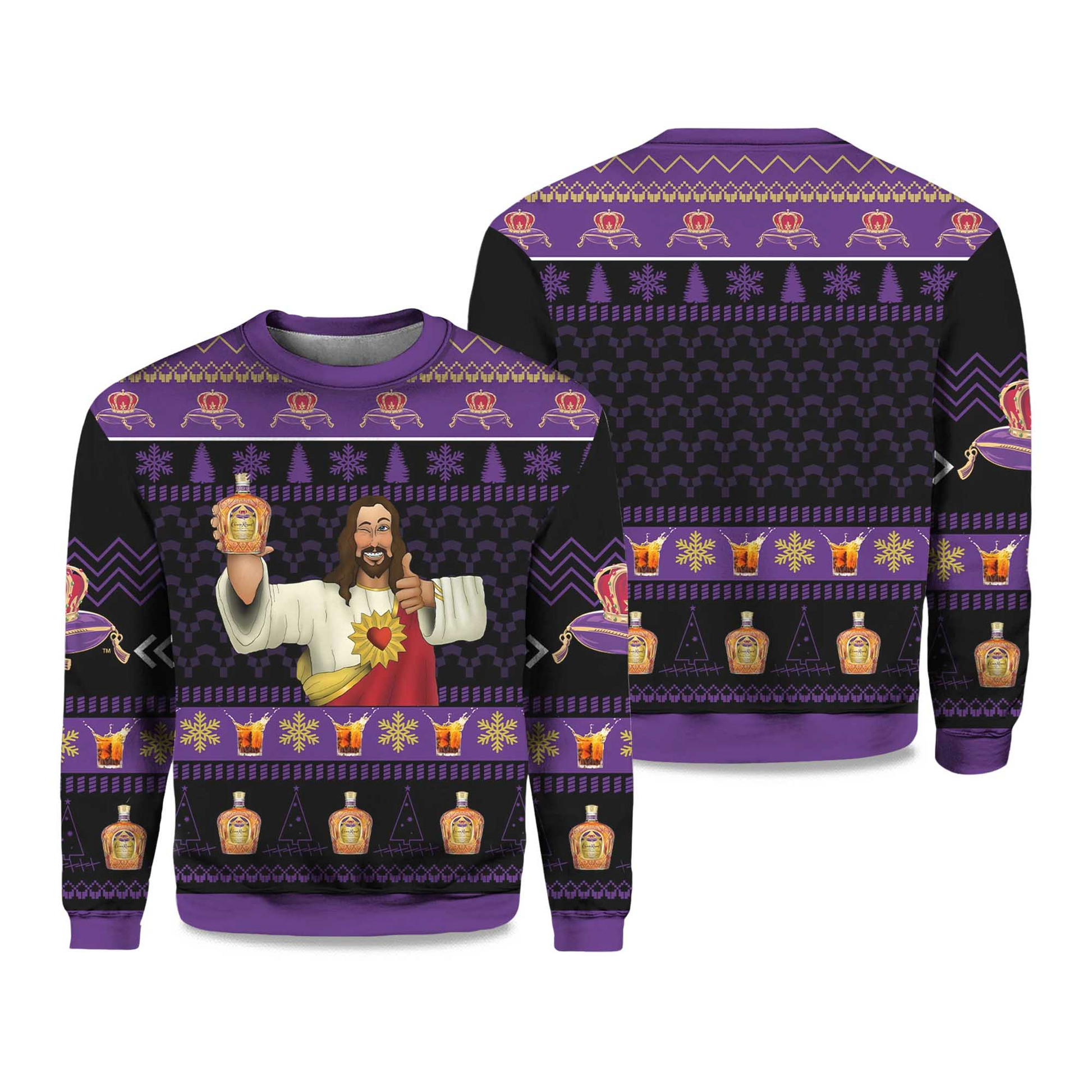 2025 Crown Royal Jesus Like Ugly Christmas Sweater – Moonbestprint