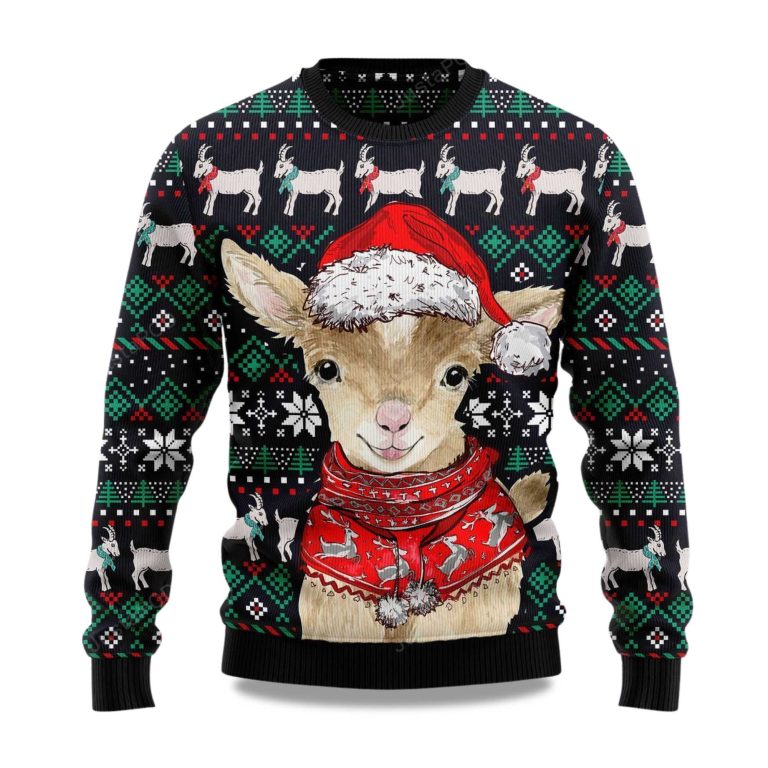 Cute Goat Santa Ugly Christmas Sweater – Moonbestprint
