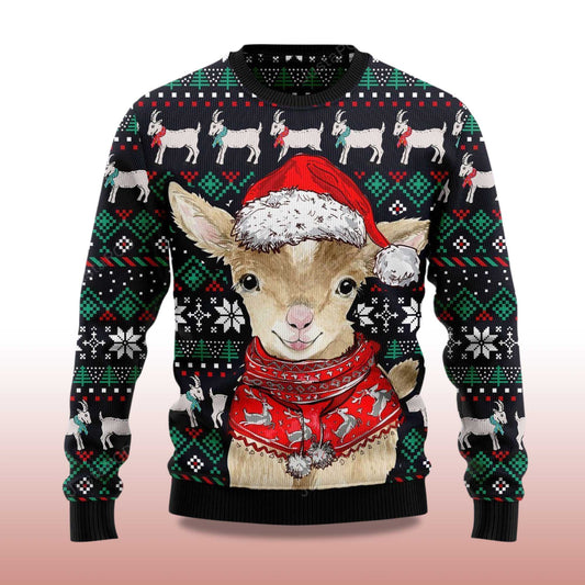 2026 Cute Goat Santa Christmas Ugly Sweater Moonbestprint