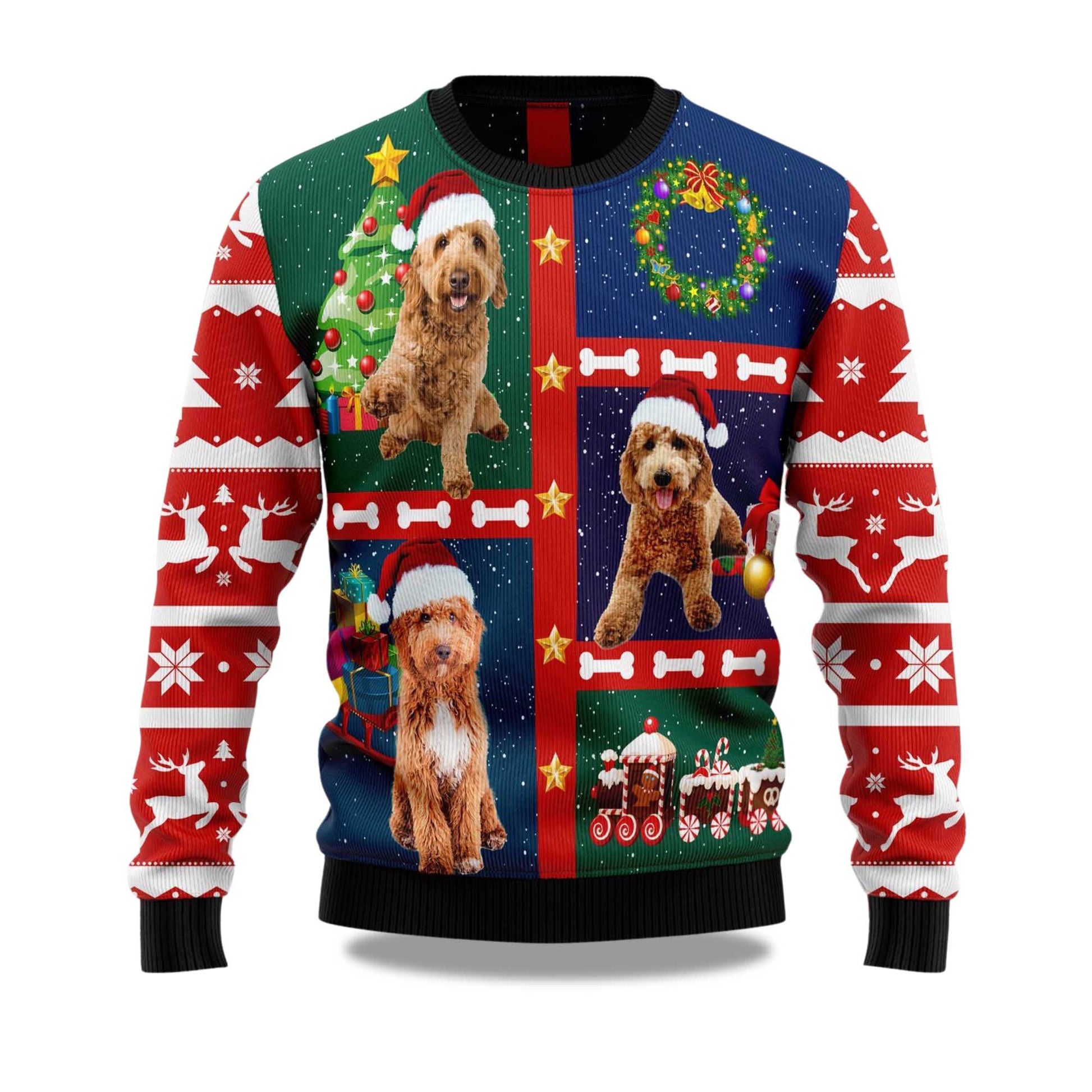 2026 Cute Goldendoodle Christmas Ugly Sweater Moonbestprint