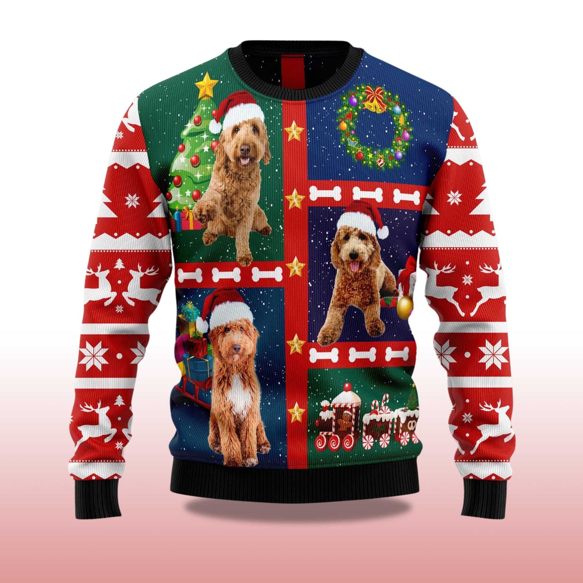 2026 Cute Goldendoodle Christmas Ugly Sweater Moonbestprint