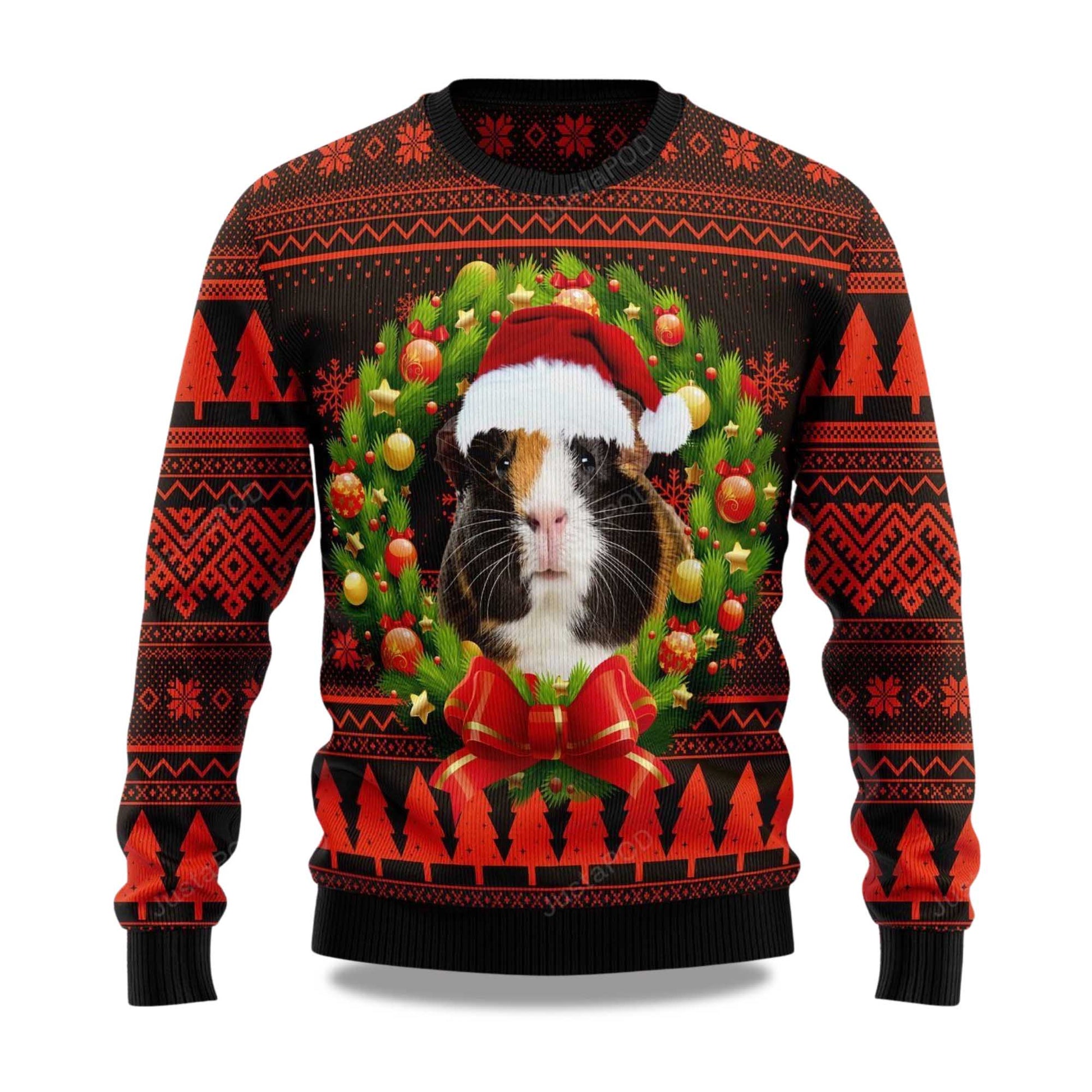 2026 Cute Guinea Pig Christmas Ugly Sweater Moonbestprint