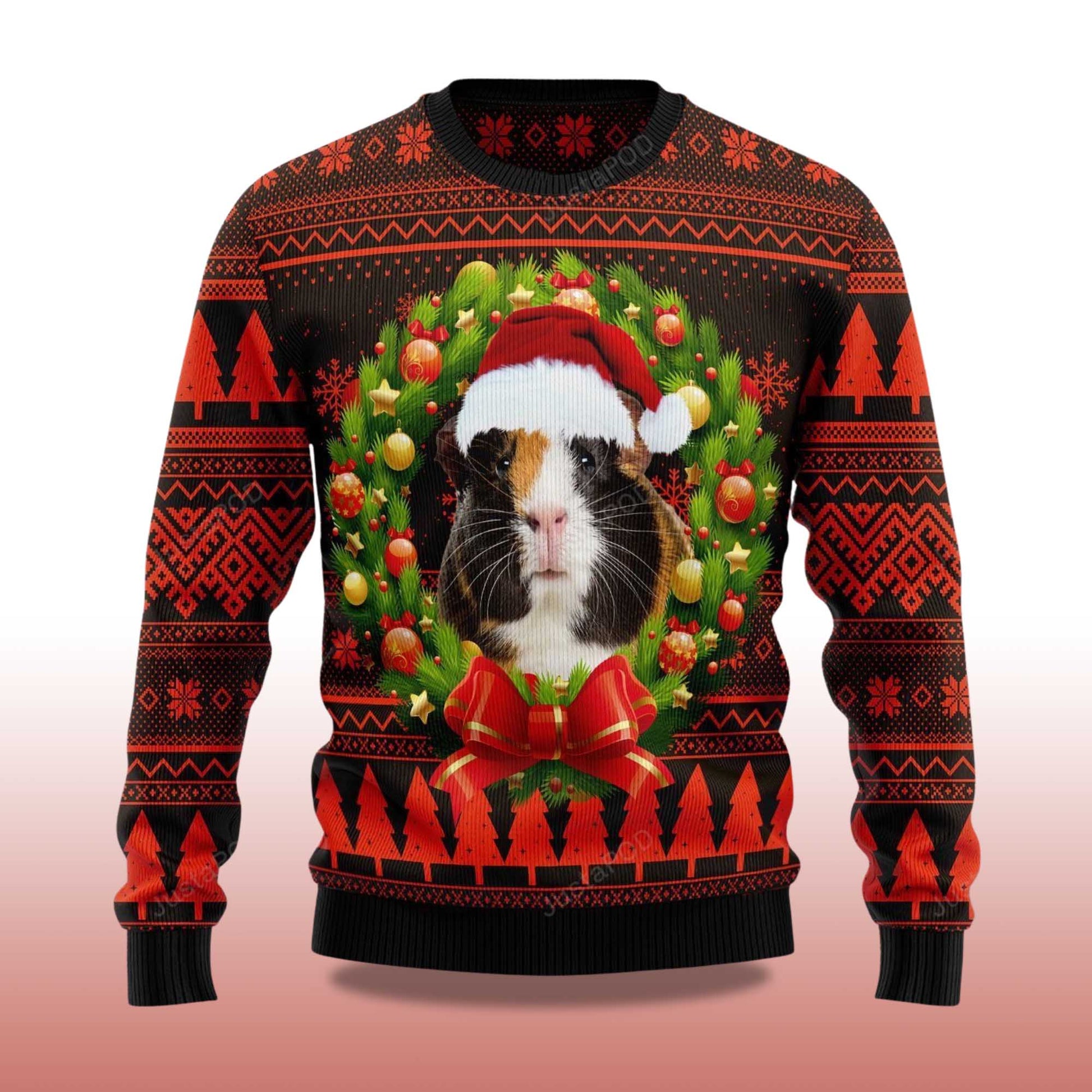 2026 Cute Guinea Pig Christmas Ugly Sweater Moonbestprint