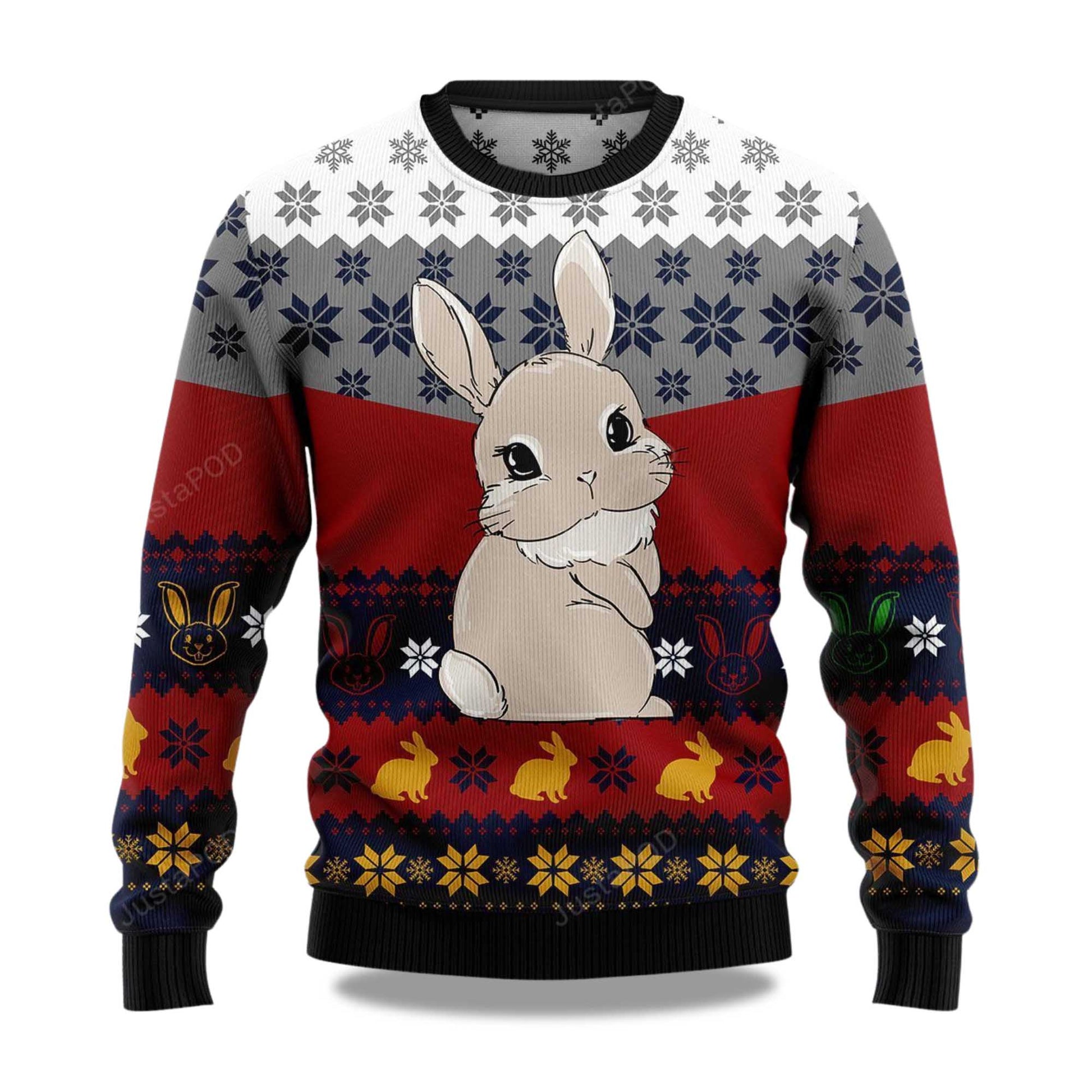 2026 Cute Rabbit Christmas Ugly Sweater Moonbestprint
