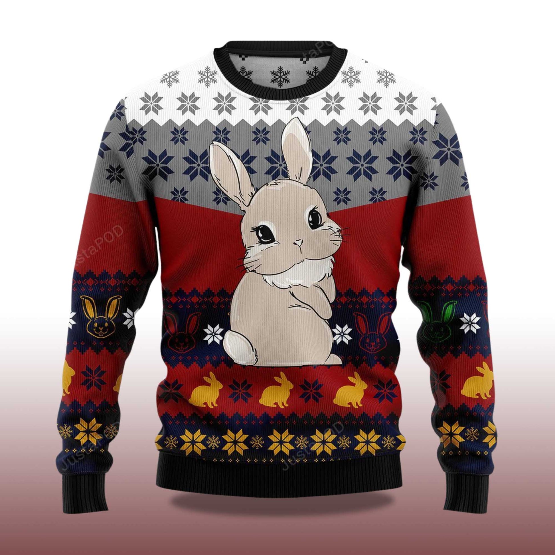 2026 Cute Rabbit Christmas Ugly Sweater Moonbestprint