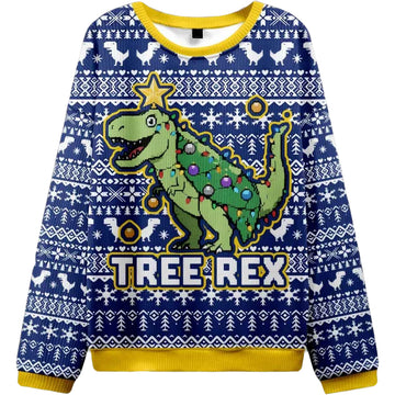 2025 Cute Tree Rex Christmas Ugly Sweater – Moonbestprint