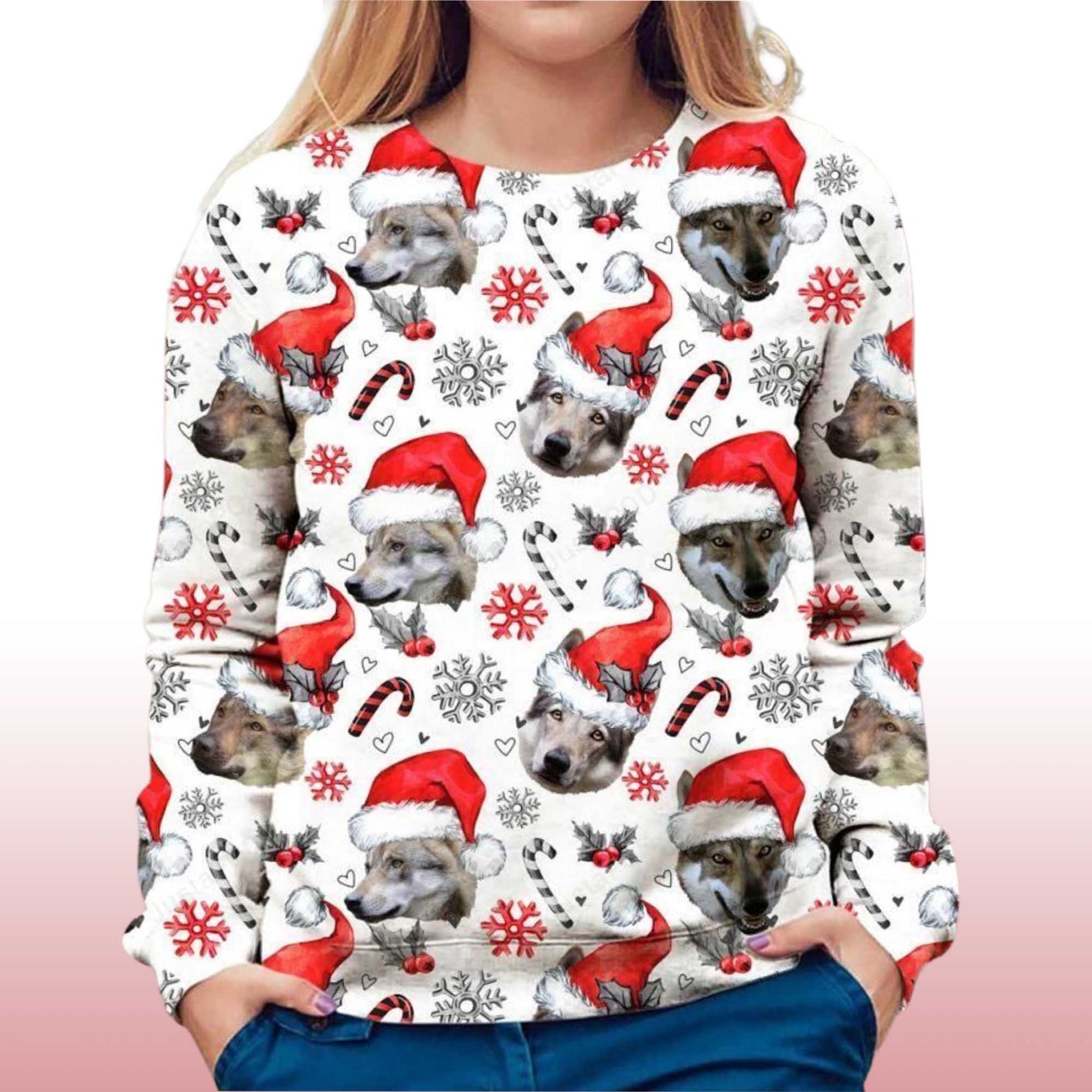 2026 Czechoslovakian Wolfdog Christmas Ugly Sweater Moonbestprint