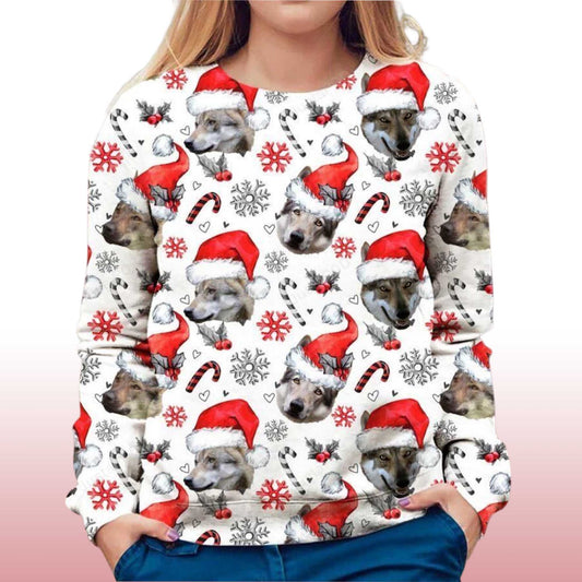 2026 Czechoslovakian Wolfdog Christmas Ugly Sweater Moonbestprint
