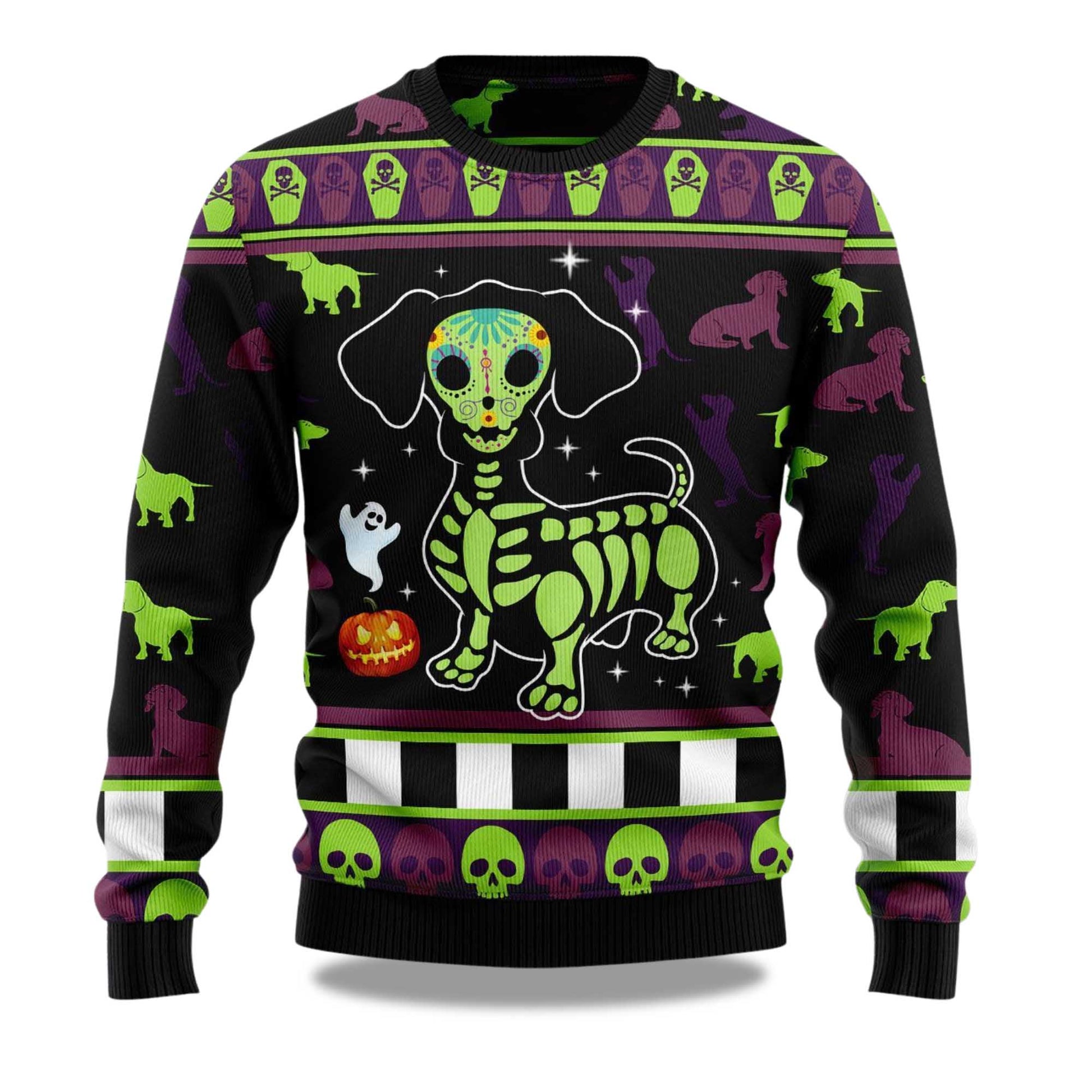 2026 Dachshund Pumpkin Christmas Ugly Sweater Moonbestprint