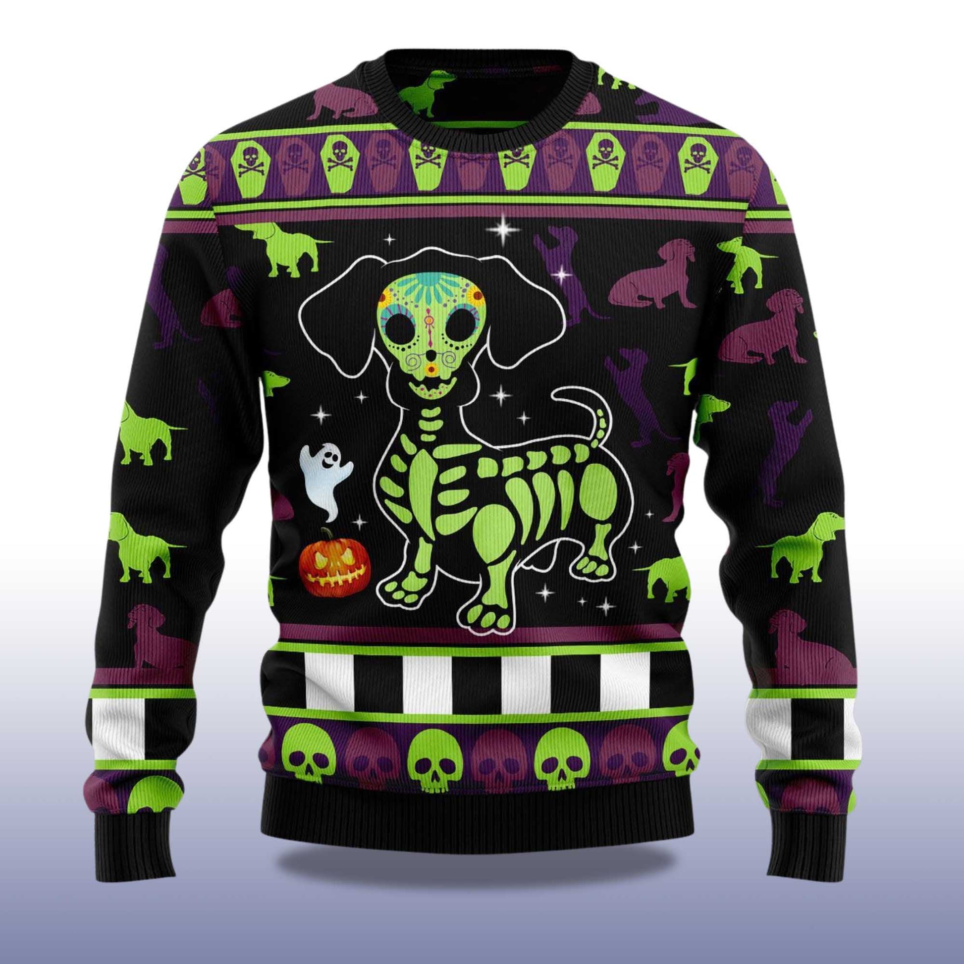 2026 Dachshund Pumpkin Christmas Ugly Sweater Moonbestprint