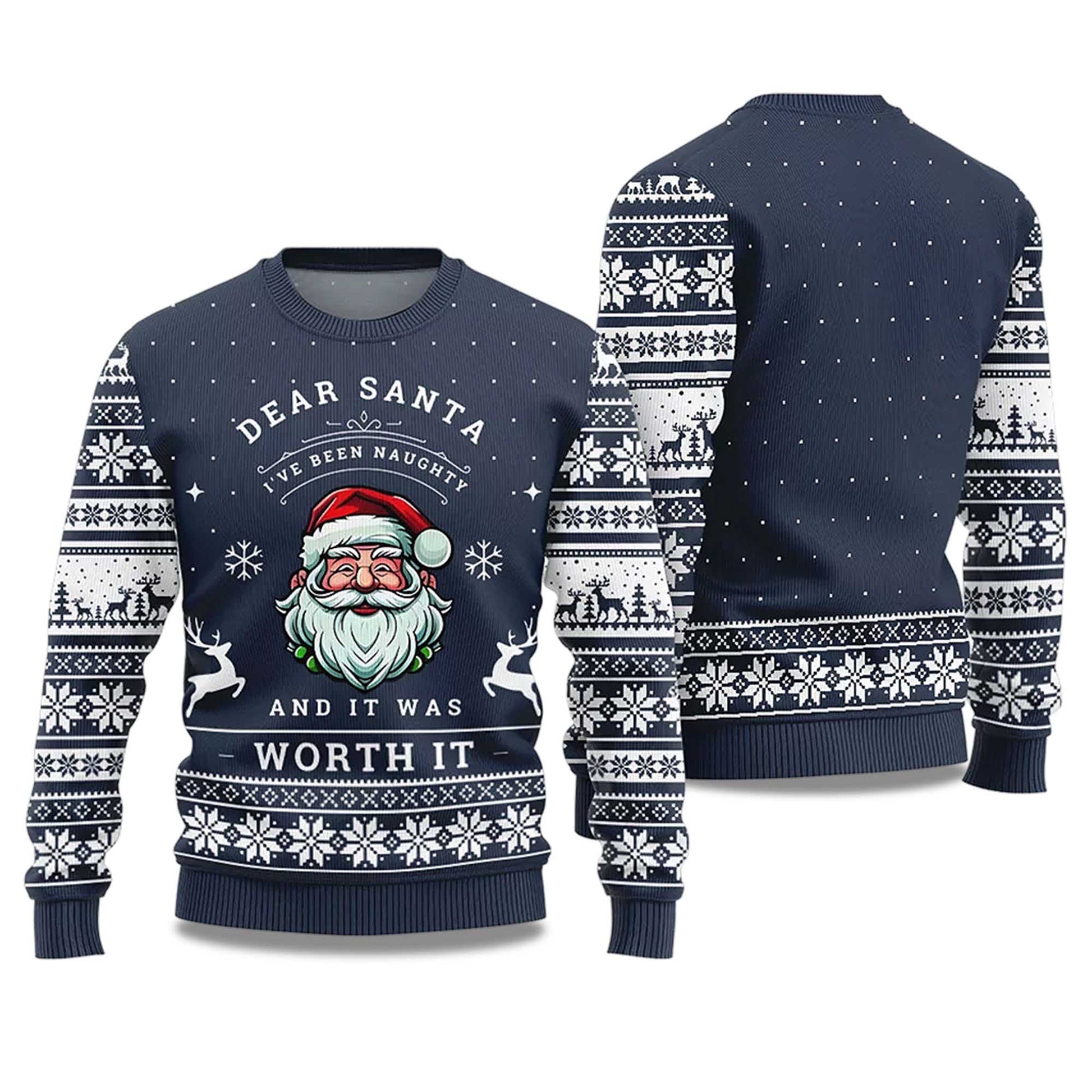 2026 Dear Santa I've Been Naughty Ugly Christmas Sweater Moonbestprint