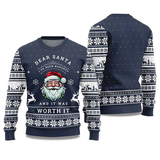 2026 Dear Santa I've Been Naughty Ugly Christmas Sweater Moonbestprint