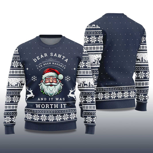 2026 Dear Santa I've Been Naughty Ugly Christmas Sweater Moonbestprint