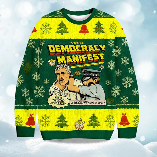 2026 Democracy Manifest Christmas Ugly Sweater Moonbestprint