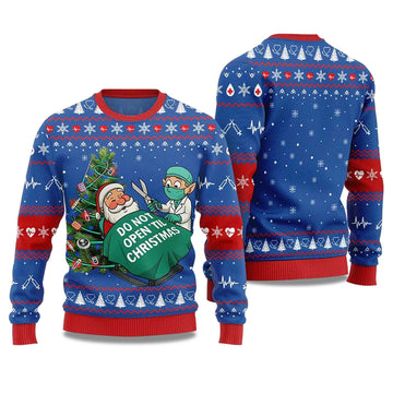 2026 Do Not Open'til Christmas Nurse Ugly Christmas Sweater Moonbestprint