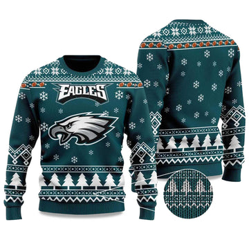 2026 Eagle Football Ugly Christmas Sweater Moonbestprint