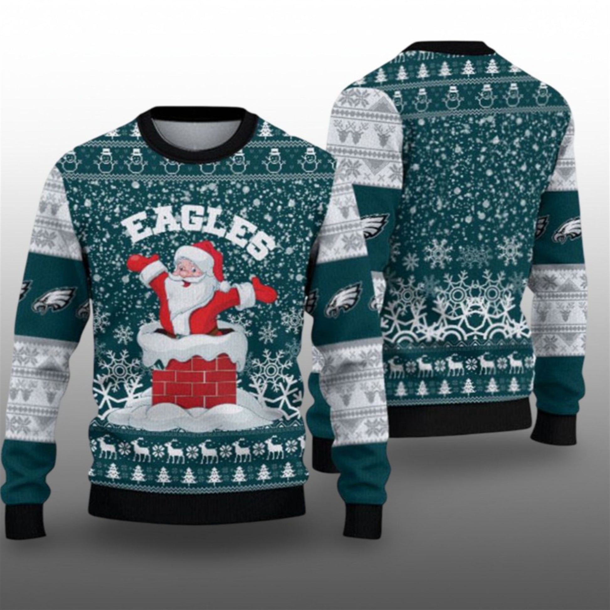 2026 Eagles Funny Santa Ugly Christmas Sweater - Moonbestprint