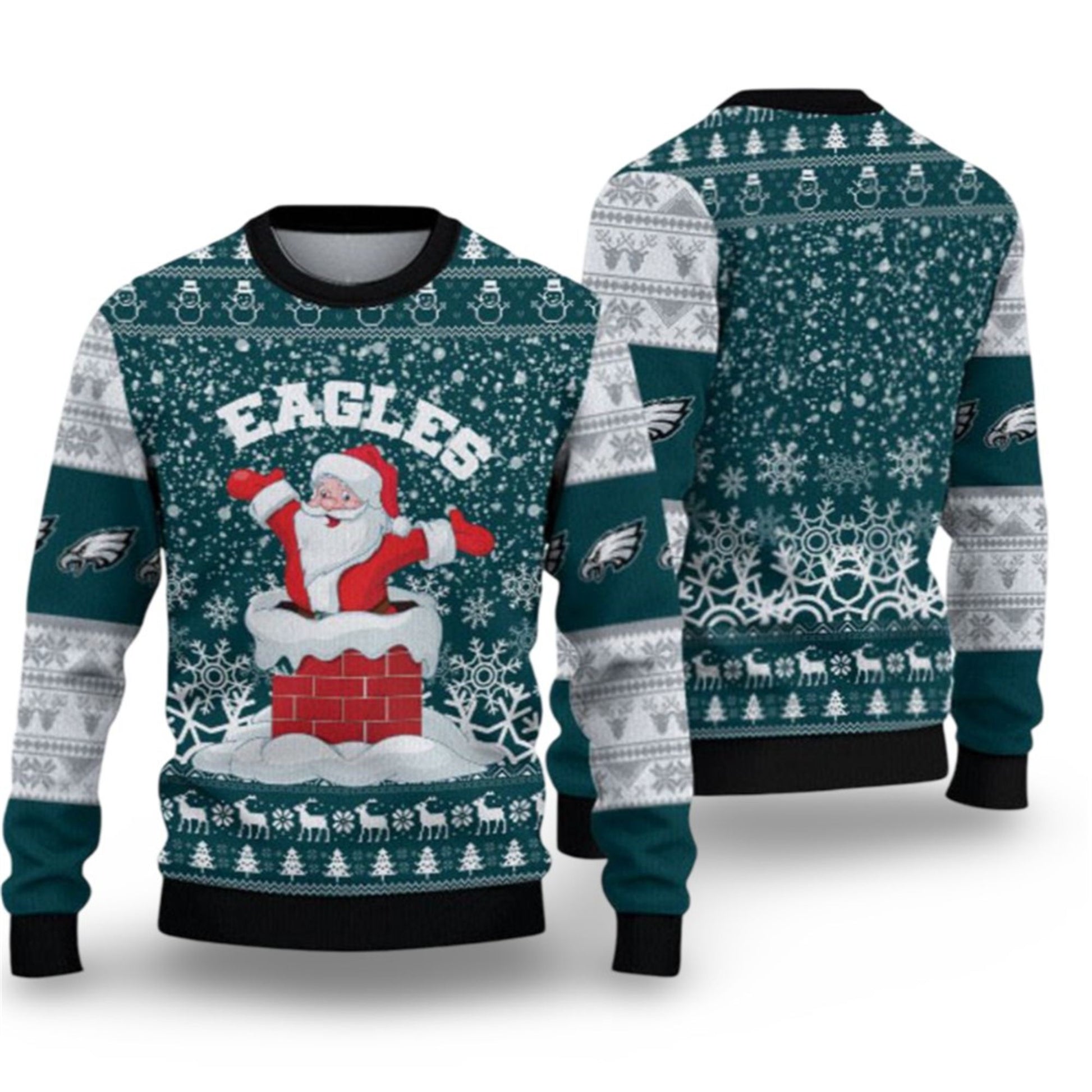 2026 Eagles Funny Santa Ugly Christmas Sweater - Moonbestprint