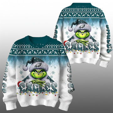 2026 Eagles Grnch Season Christmas Ugly Sweater - Moonbestprint