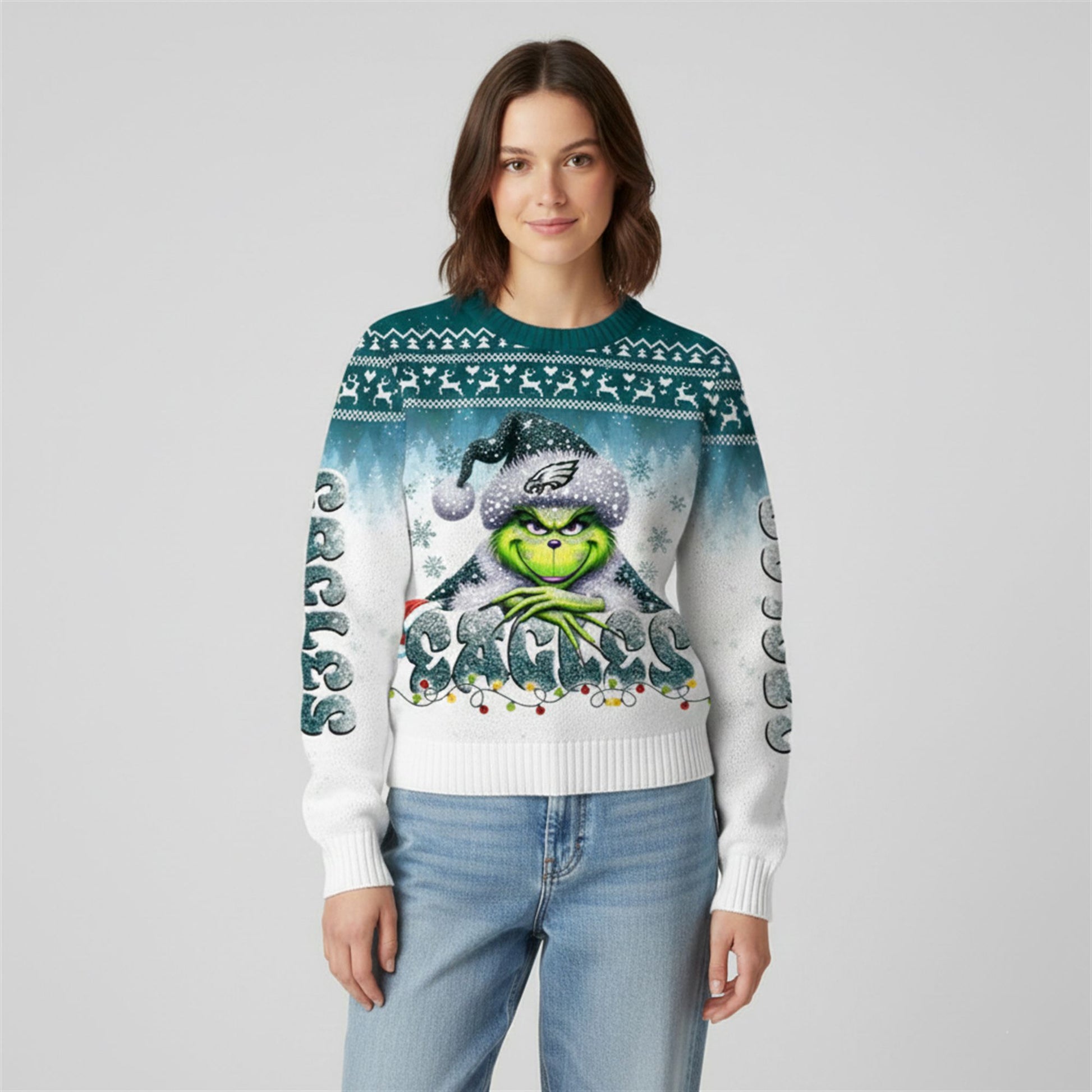 2026 Eagles Grnch Season Christmas Ugly Sweater - Moonbestprint