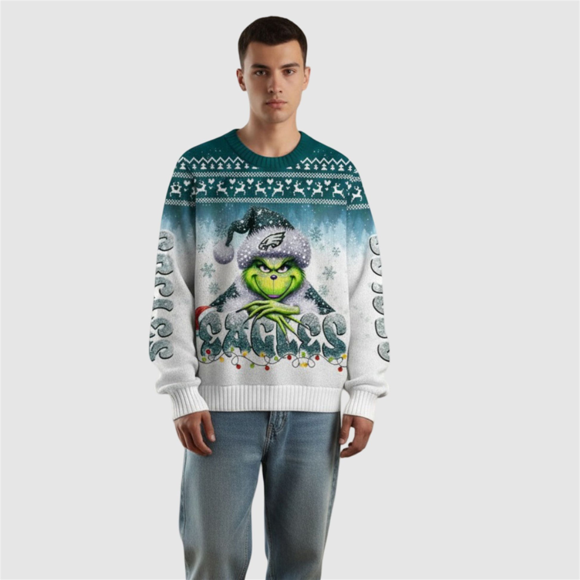 2026 Eagles Grnch Season Christmas Ugly Sweater - Moonbestprint