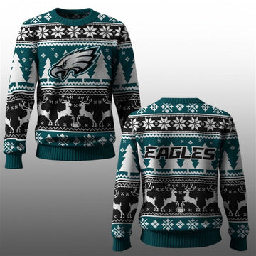 2026 Eagles Reindeer Football Christmas Ugly Sweater - Moonbestprint