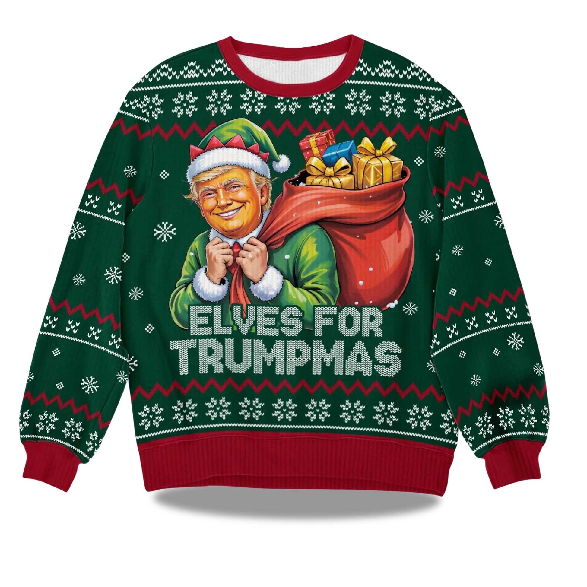 2026 Elves For Trumpmas Ugly Christmas Sweater Moonbestprint