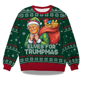 2026 Elves For Trumpmas Ugly Christmas Sweater Moonbestprint