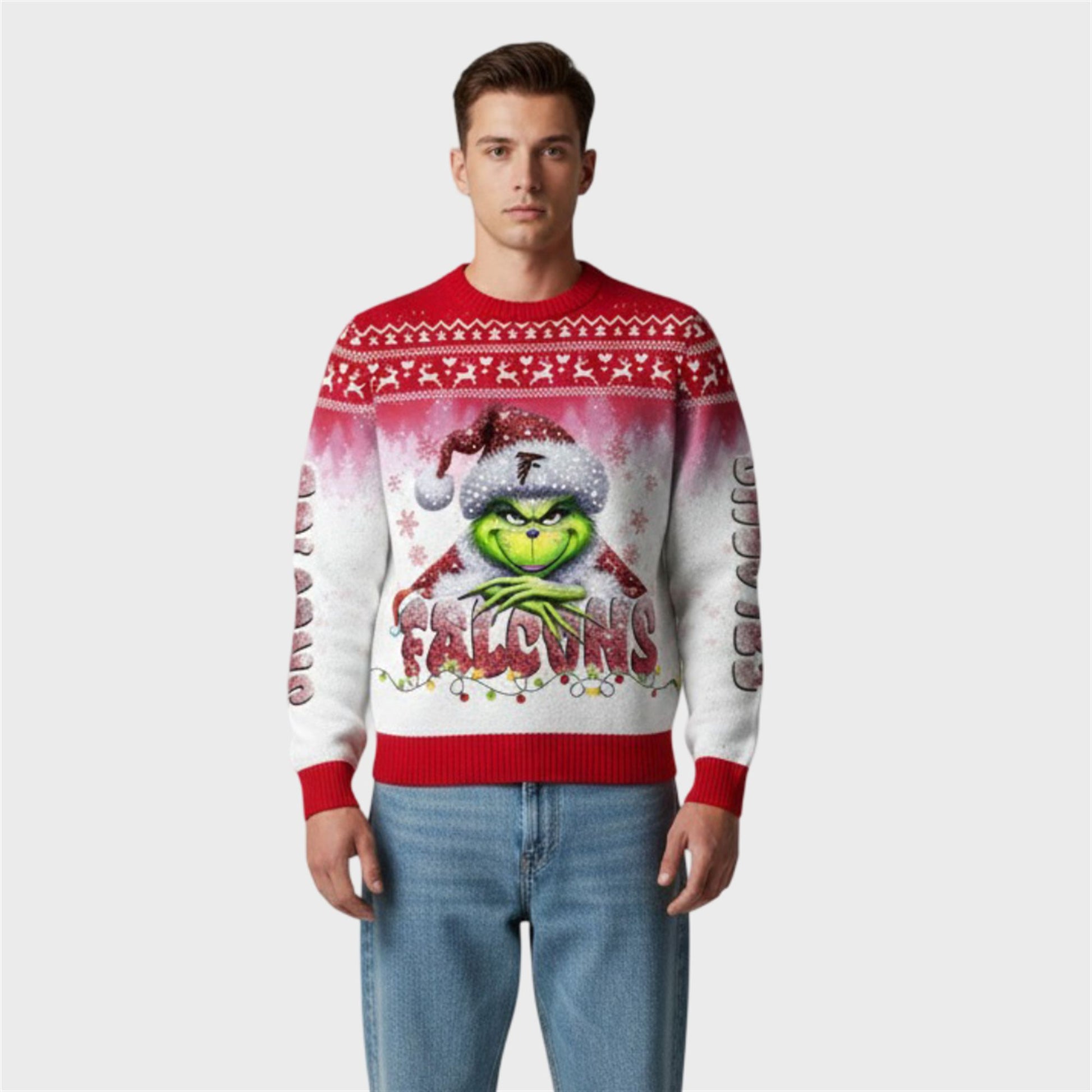 2026 Falcons Grnch Season Christmas Ugly Sweater - Moonbestprint