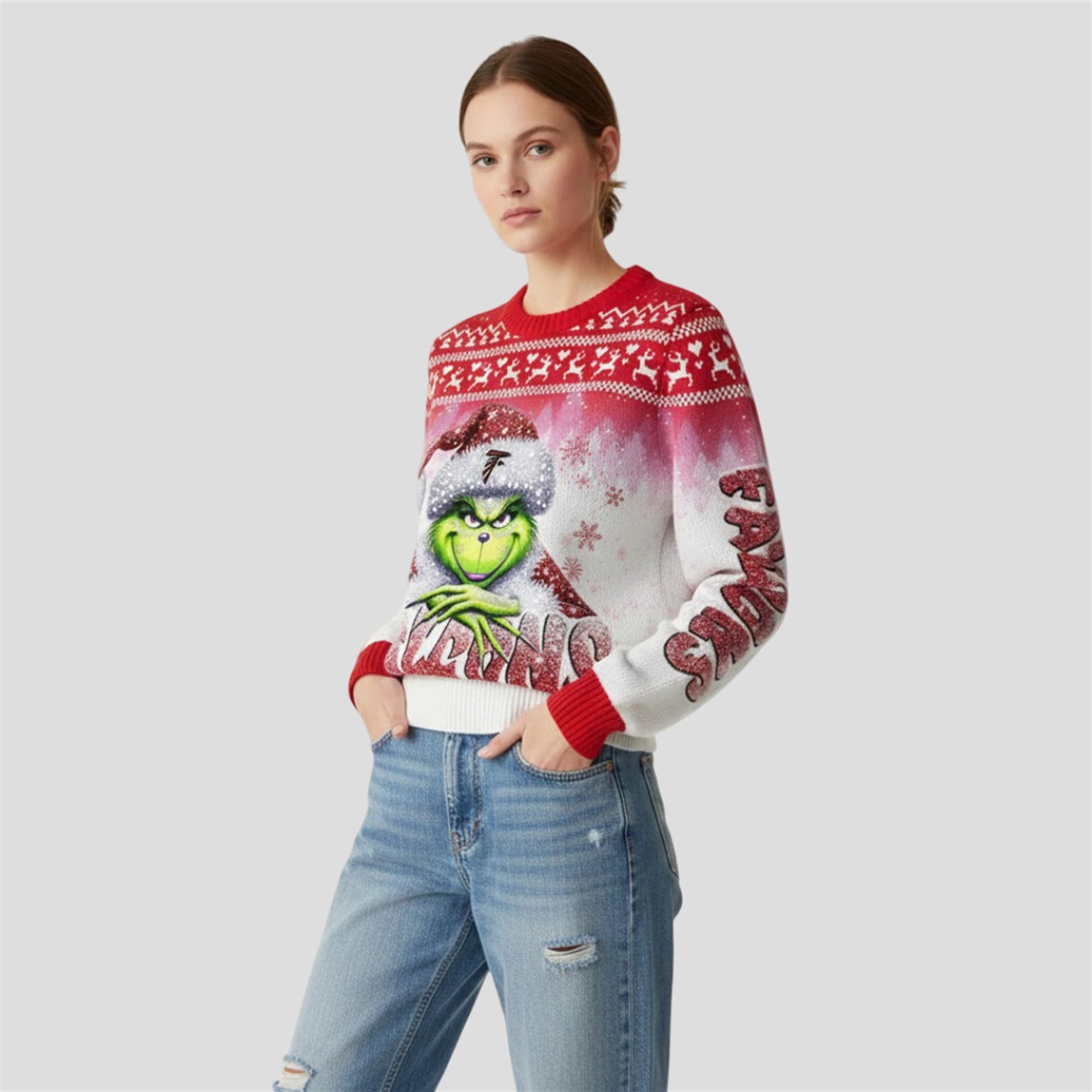 2026 Falcons Grnch Season Christmas Ugly Sweater - Moonbestprint