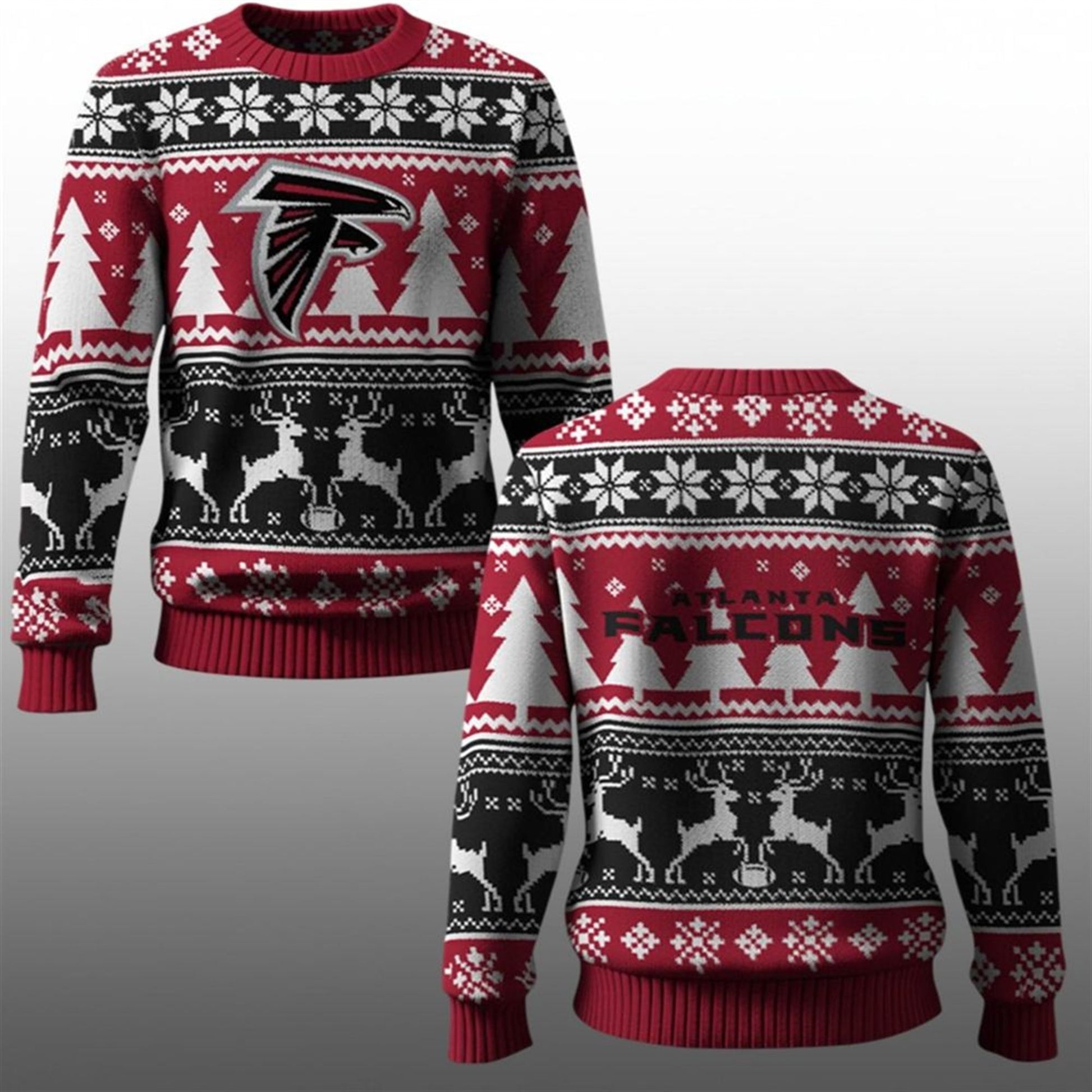 2026 Falcons Reindeer Football Christmas Ugly Sweater - Moonbestprint