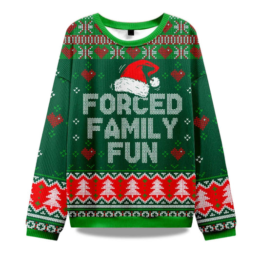 2026 Forced Family Fun Ugly Christmas Sweater Moonbestprint