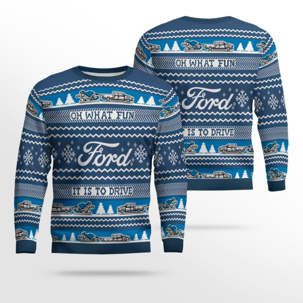 2025 Ford Holiday Oh What Fun it is Ugly Sweater – Moonbestprint