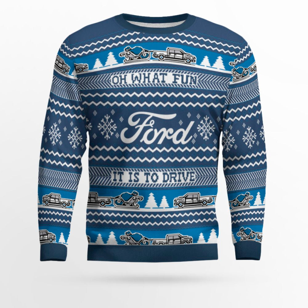 2025 Ford Holiday Oh What Fun it is Ugly Sweater – Moonbestprint